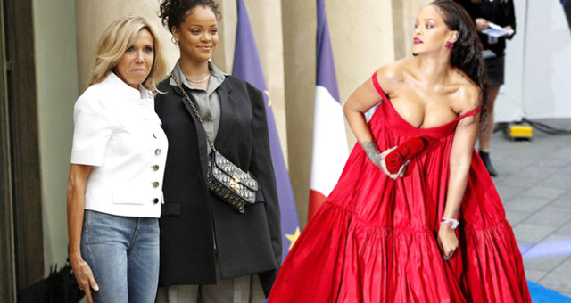 Rihanna’nın, Elysee Sarayı’na Gelirken Giydiği Kıyafet First Lady’yi Bile Şaşırttı